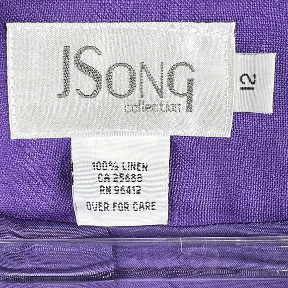 JSong Womens 12 Purple Linen Jacket/Top Skirt Set Angel Wings Design Fairy Goth - Picture 14 of 16